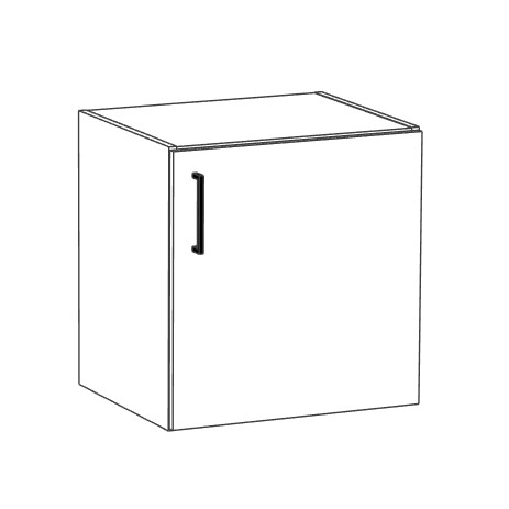 Na rysunku przedstawiona laboratoryjna szafka podwieszana 1 drzwi 1 półka