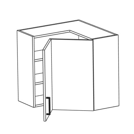 Na rysunku przedstawiona laboratoryjna szafka narożna wisząca z drzwiami łamanymi
